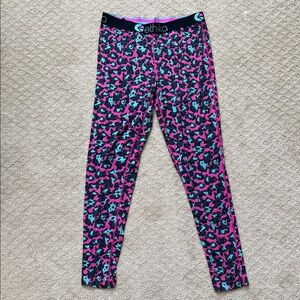 Ethika Pink and Blue Leopard Print Leggings